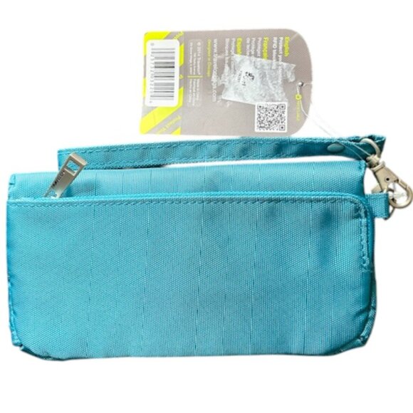 Travelon RFID Quilted Travel Wristlet - Blue - 7.5" x 4" - Picture 3 of 7